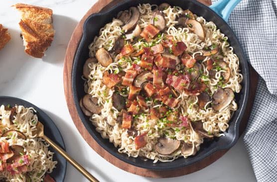 Recipe image for One-Pot Ramen and Mushroom Carbonara