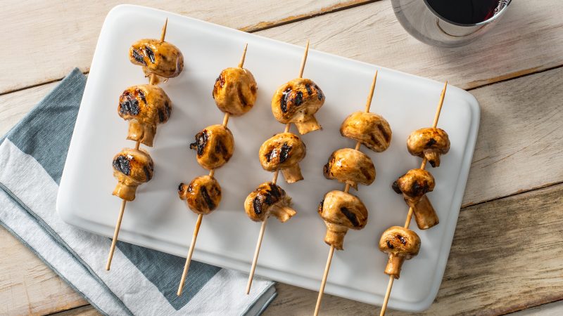 Grilled Garlic Balsamic Mushroom Skewers Better Than Bouillon