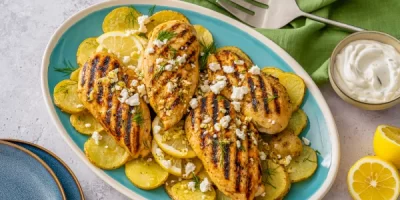 Grilled Greek Chicken Dinner recipe